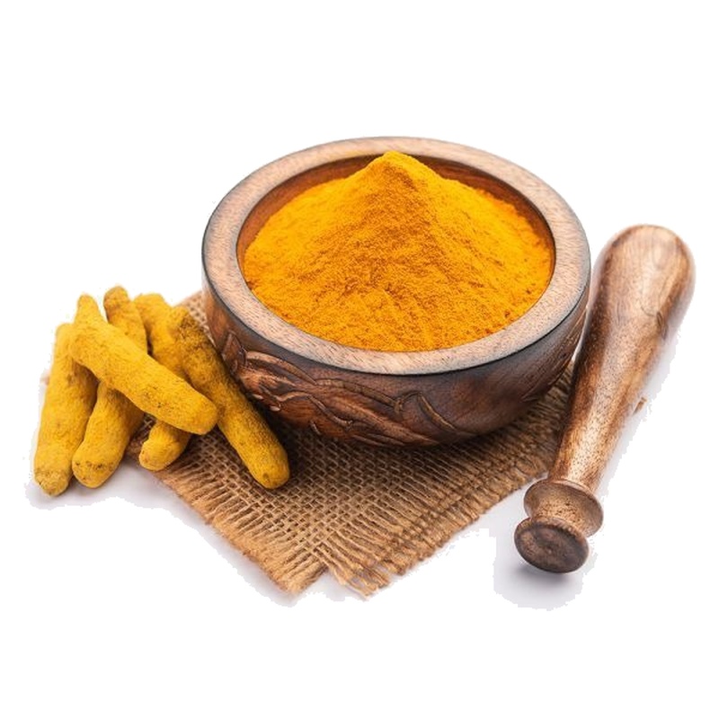 Oleetzo Pure Golden Turmeric Powder with Pestle and Roots